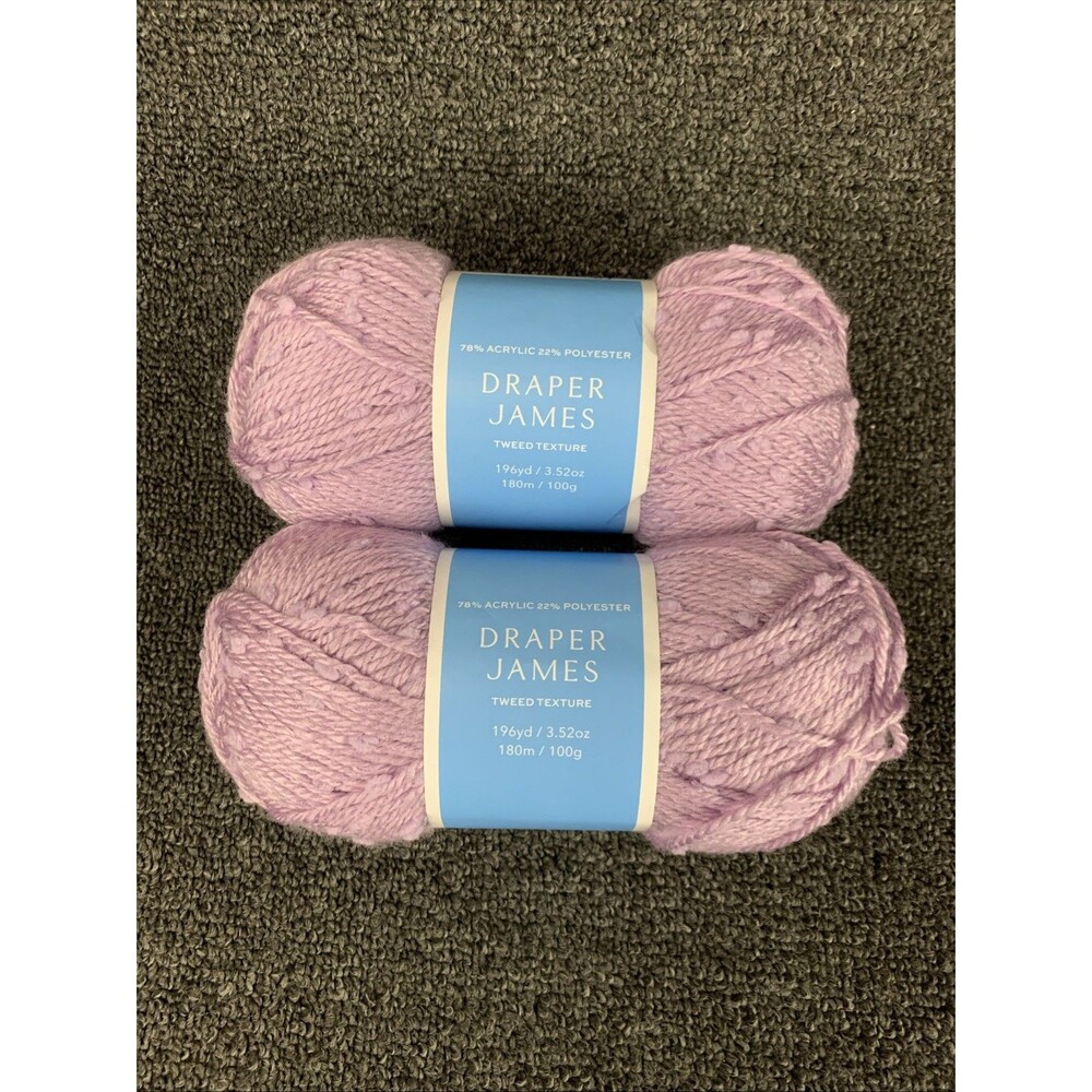 Lot Of 2 Draper James Tweed Texture Orchid Bloom 196yd 3.52oz Yarn New